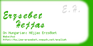 erzsebet hejjas business card